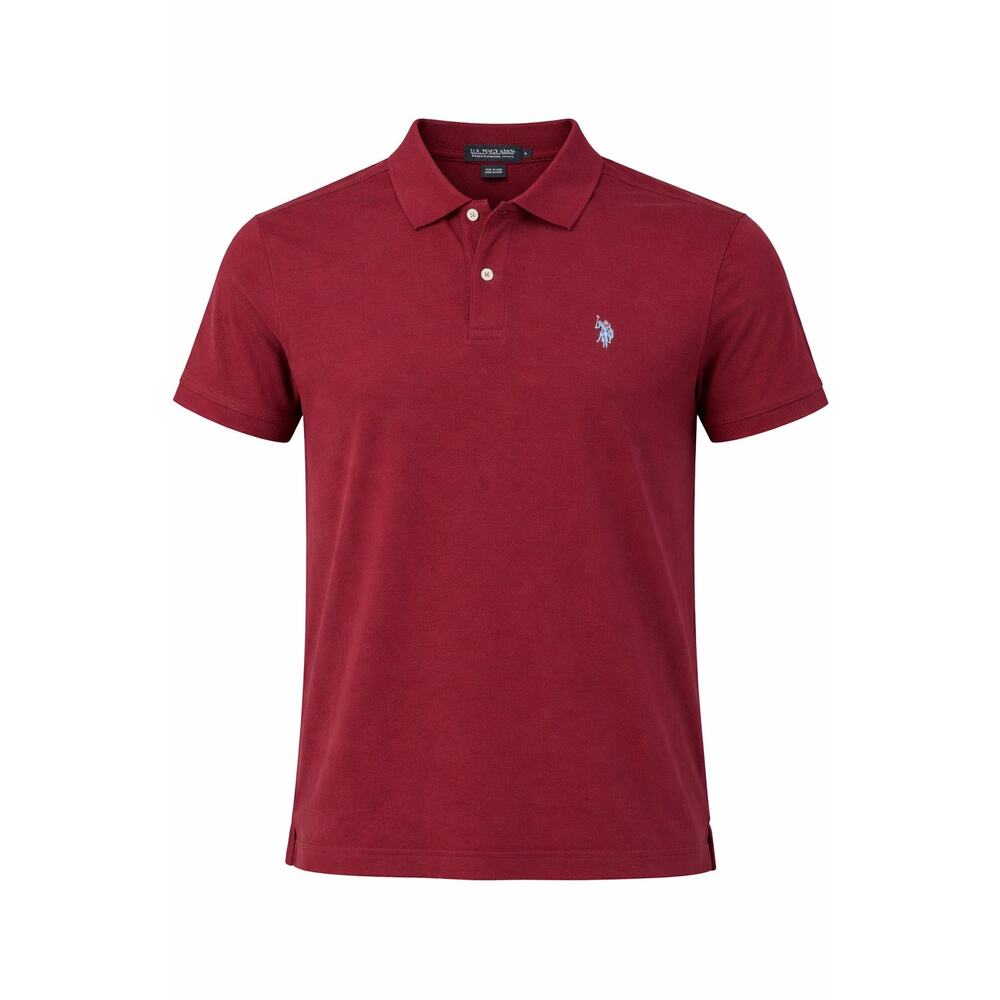 U.S. Polo Assn Performance Pique Polo Shirt Mens Large Burgundy NWT